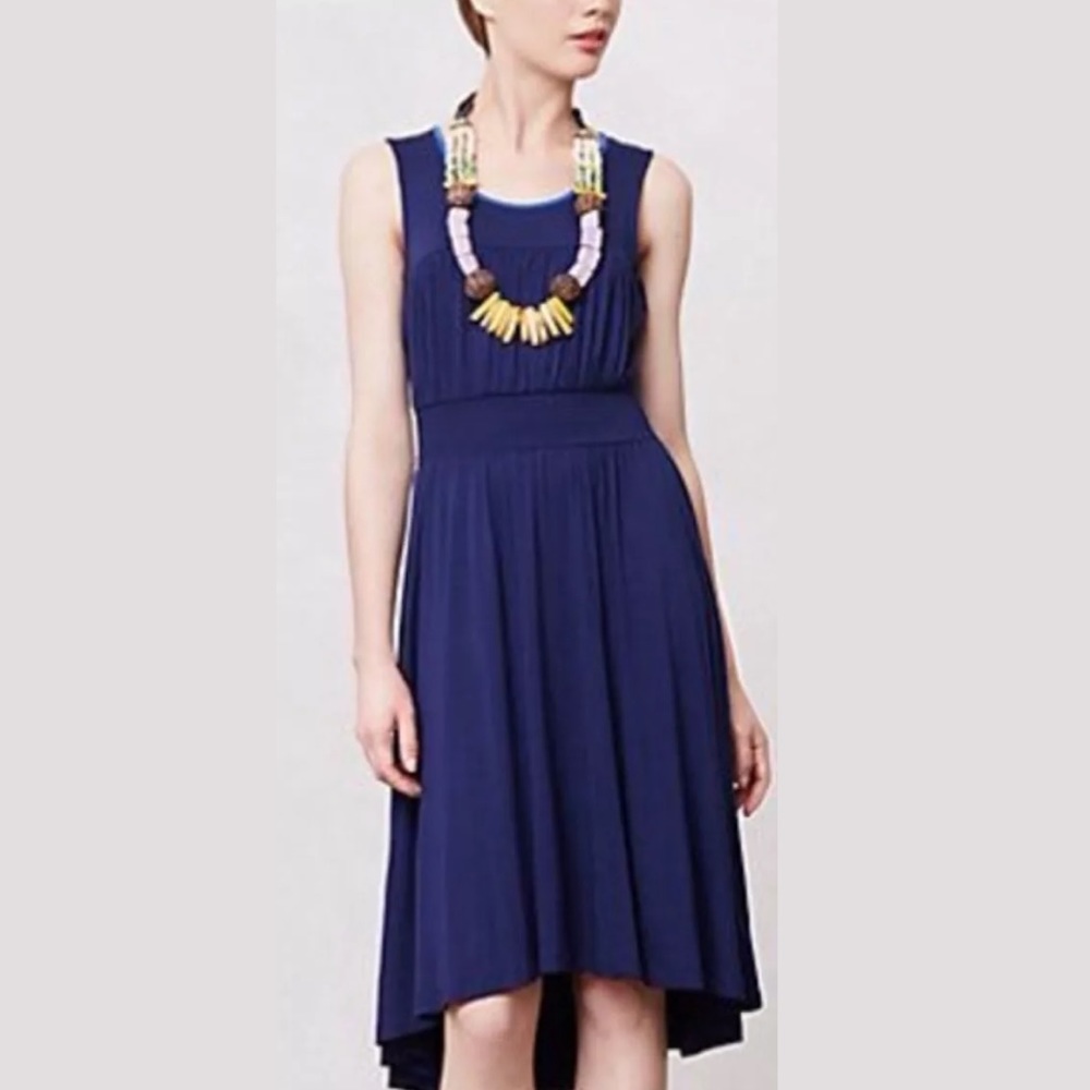 Elegant Navy Blue Sleeveless Dress